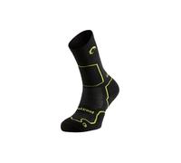 Lurbel Logan Five, calzini senza cuciture, calzini da trekking, calzini anti-vesciche, anti-odore e traspiranti. Unisex., Nero/Verde Mela, S