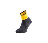 Lurbel Sfida Three, calze da trail running, calze anti-vesciche, anti-odore, calze traspiranti da montagna, unisex., Grigio Scuro/Giallo (Dark Grey/Yellow), M