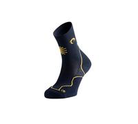 Lurbel Terra Pellegrino, calzino per il sentiero di Santiago, calzini traspiranti, calzini anti-vesciche e anti-odore, calzini per camminare. calzino Unisex, A. Marino/Giallo, M