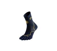 Lurbel Terra Pellegrino Toe Four, calza con separazione delle dita, calzino per trekking, calzini traspiranti, senza quote, Blu marino/giallo, L