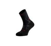 Lurbel Traction Pro Five Compression, calzini alti da Trail senza cuciture, compressivi, anti-vesciche, unisex, nero / rosso, X-Large