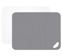 Lurch 10940 - -Set di 2 taglieri, plastica, Flint Grigio/Bianco, 29 x 38 x 4 cm