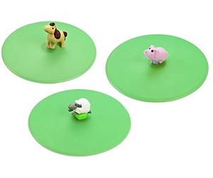 Lurch 210194 - Set di 3 coperchi in Silicone, Tema: Animali della Fattoria