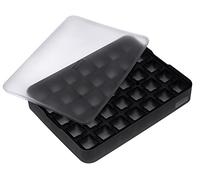 Lurch 240700 - Stampo per ghiaccio "Cubes", in 100% silicone platino senza BPA, con coperchio per 12 cubetti di ghiaccio (2 x 2 cm), colore: Nero
