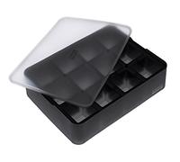 Lurch ICE FORMER Premium - Ghiacciapasta in silicone con coperchio per 12 cubetti di ghiaccio da 4 cm, colore: Nero