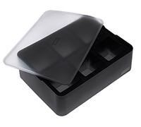 Lurch 240715 - Stampo per ghiaccio "cubetti" in silicone al 100% senza BPA, con coperchio per 6 cubetti di ghiaccio (5 x 5 cm), colore: Nero