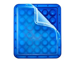 Lurch 240775 - Stampo per ghiaccio Arctic, 3 cm, colore: blu, per 30 cubetti di ghiaccio con coperchio trasparente blu