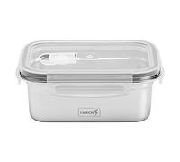 Lurch 240891 - Contenitore portapranzo Safety/in acciaio inox di alta qualità, con coperchio in plastica senza BPA, 800 ml, colore: Argento