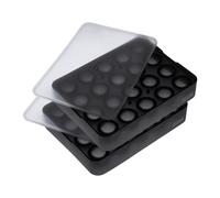 Lurch 5240725 - Stampo per ghiaccio "Balls", 2 stampi per cubetti di ghiaccio in silicone al 100% senza BPA, con coperchio per 20 palline di ghiaccio (diametro 3 cm), colore: Nero