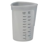 Lurch 70260 - Misurino in silicone platino 100% senza BPA, 1 l, con scala per liquidi, farina e zucchero, trasparente, 12,5 x 12,5 x 17 cm