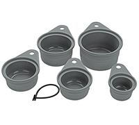 Lurch 70261 - Set di 5 bicchieri graduati per misurare ingredienti in coppa, 100% silicone platinico senza BPA, colore: Grigio