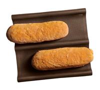 Lurch 85080 FlexiForm Ciabatta - Tappetino da forno per la produzione di 2 ciabatta croccanti 29,5 x 26 cm, in silicone platino premium marrone