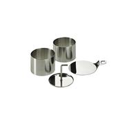 Lurch 220285 - Set da 8 Pezzi di Anelli per Cucina in Acciaio Inox: 5 Anelli di Diametro 7,5 cm x Altezza 5,5 cm, 1 pestello, 1 Vassoio