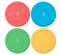 Lurch Coperchio per tazza di yogurt in silicone, set da 4 pezzi, chiusura ermetica per bicchieri da 500 g, senza BPA, per alimenti e riutilizzabili, lavabile in lavastoviglie e microonde