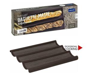 Lurch Flexiform stampo tortiera 3 posti in silicone per pane baguette cm.36