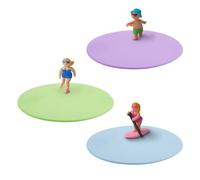 LURCH Mein - Set di 3 coperchi Summer Fun in silicone platino senza BPA, Ø 10,5 cm