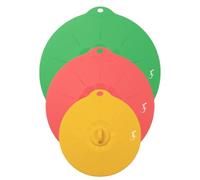 Lurch Set di 3 coperchi universali in silicone riutilizzabili (diametro 16 cm, 21 cm, 25 cm), adatti per alimenti, estensibili, adatti al microonde e alla lavastoviglie, ermetici e sostenibili