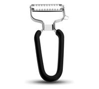 Lurch Super pelapatate per Frutta e Verdura con Manico Soft Touch, Acciaio Inox, Nero, 13 x 6 x 1 cm