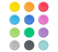 Lurch 210228 210228-Set di Tappi a Corona, platinico al 100% Senza BPA, 12 Colori Assortiti, Silicone