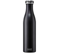 Lurch Thermoflasche Bottiglia Termica sottovuoto in Acciaio Inox per Bevande Fredde e Calde, 0,75 l, Inossidabile, Nero Opaco