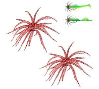 Lure Bait for Black Pits, Simulation Sea Riccio Bait, Tentacle Creature Lure, Soft Artificial Sea Riccio Fishing Lure for Bass Trout Crappie, Freshwater Saltwater (Red)