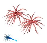 Lure Bait for Black Pits, Simulation Sea Urchin Bait, Tentacle Creature Lure, Lifelike Soft Sea Riccio Fishing Lure with Multiple Tentacles for Bass Trout Crappie (Red)