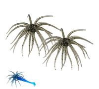 Lure Bait for Black Pits, Simulation Sea Urchin Bait, Tentacle Creature Lure, Lifelike Soft Sea Riccio Fishing Lure with Multiple Tentacles for Bass Trout Crappie (Gray)