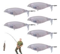 Lure Blanks non dipinto, esche vuote - 6 X Multi - Giunti - Spugna rotante con occhi - per la, esche per acqua e acqua salata