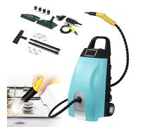 LURECAQING Power Steamer Cleaner, Multifunzione pulitore a Vapore con 9 Accessori, Pressione 5 Bar, Tempo di Vapore, 3.5L capacitá Serbatoio, 2,5 mt Lunghezza del Tubo, 3000 W Blue