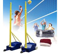 LURECAQING Supporto Rete Badminton Portatile, Pali Pallavolo per Interni Ed Esterni con Base Riempibile, Set Reti Pallavolo Resistenti, Altezza Regolabile 1.55-2.1m, per Campi Sportivi da Giardino