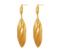 LUREME Orecchini Boho in oro 18 carati - Splendidi orecchini a goccia oversize da donna (er006415), Acciaio inossidabile, Non pietra preziosa