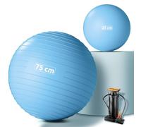 Lureon Palla Ginnastica 55/65/75 cm + Palla Pilates 25 cm - Palla Yoga Ispessita Struttura, Anti Scoppio & Antiscivolo, Fitball per Casa, Ufficio, Fitness, Yoga & Gravidanza (Blu, 75 + 25 cm)