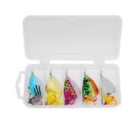 Lures da - 5 pezzi esche pescatori con ganci | Sequin Hard Beit per il pescatore d'acqua fresca fiume del lago della riva Kayak Trota salata pesce persico arroccato Chabot