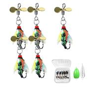 Lures da pesca a mosca - Assortimento di esche da fiume fatte a mano, strumenti dinamici per la cattura del ruscello | Kit gancio professionale, attrezzatura per trota colorata, scatola di placcaggio