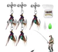 Lures da pesca a mosca - Assortimento di esche da fiume fatte a mano, strumenti dinamici per la cattura del ruscello | Kit gancio professionale, attrezzatura per trota colorata, scatola di placcaggio
