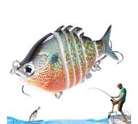 Lures da pesca al bar esche da pesca all'oro - Esca da pesca artificiale a più articolazioni con gancio | Esca per naufragare lenta colorata per pesca alla linea per esterni