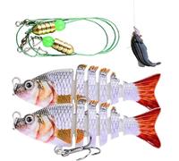 Lures da pesca per la trota, esca da pesca in acqua salata | Swimbait Multi-articolazione realistica,2 x Crankbait a flusso lento per acqua e salata, per velocità di pesca