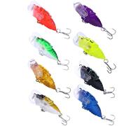 Lures de Cigale per la, esca da Cicada | 8 pezzi Simulazione di Bass BAITS,Cigata d'acqua realistico con Colore brillante per Amanti, Amici