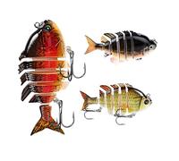 Lures de pêche Basse, Swimbait multi-articolate,3 pezzi Kit de esche de fish avec crochets triple - Crankbaits pescatori de pêche pour il luccio, il crapet arlecchino, il salmone, i bassi, la tr