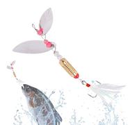 Lures de Trota per la al lago, Bass Spinner Baits - Lisa di esca con glitter con gancio triplicato di piume - Strumenti di per a spinnerbait, Stampaggio a lunga distanza per