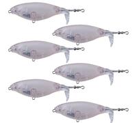 Lures Non verniciate, esche Non Verniciate - 6X Swimbait Artificiale Coda Rotante con Occhi - Corpo Esca, attrezzatura da per Barre di Trota dorate