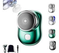 Lureza - Lureza Shaver, Mini Shave Portables Electric Shaver, Pocket Size Portable Electric Shavers for Men,USB Rechargeable for Travel Office Business Trip (Green)