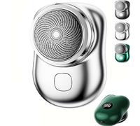 Lureza Shave, Lureza, mini rasoio elettrico portatile, tascabile, portatile, da uomo, impermeabile, ricaricabile tramite USB (argento)