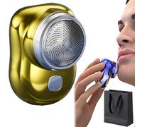 Lureza Shaver, TLOPA Mini-Shave Portable Electric Shaver, Pocket Size Portable Electric Razor for Men, Waterproof, Dry & Wet Shaving, for Travel Office Business Trip (Gold)
