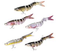 LURICO Accessori da Pesca - 5 Esche Artificiali Wobbler con Ami Tripli, Esche per Trota, Luccio & Persico | Swimbait per Acque Dolci e Salate | Regalo per Pescatore