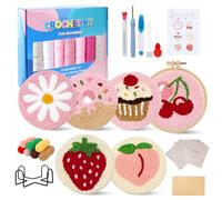 LURICO Kit Ricamo Punch Needle Completo per Principianti - Set Ricamo con Materiali Premium per Decorazione Casa, Ufficio e Regalo Creativo - Ideale per Adulti e Bambini