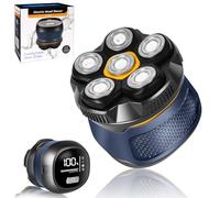 LURICO Rasoio Elettrico Testa Calva Uomo,6D Rasoio Capelli Uomo,IPX7 Impermeabile Rasoio Elettrico Barba,Rasoio Testa Calva Uomos,Uso Asciutto e Bagnato con Display LED &Type-C