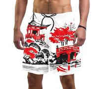 Lurnise Costume da Bagno da Uomo Palazzo del Giappone Pantaloncini da Surf da Spiaggia Costumi
