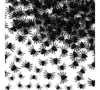 LURNODY 200 Pezzi Ragno Finto Ragno in Plastica Nero Ragno Spaventoso Scherzo Halloween, Mini Giocattoli per Bambini dai 14 Anni in su, per Tutti I Tipi di Stravaganti Scherzi, Giochi E Regali