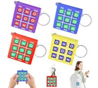 LURNODY 4 Pieces Portachiavi Tic Tac Toe Keychain, Portachiavi Bambini Mini Tris Gioco per Bambini Portachiavi, Portachiavi da Ragazzo Ragaz per Zaino Compleanno Regali, Colori Assortiti